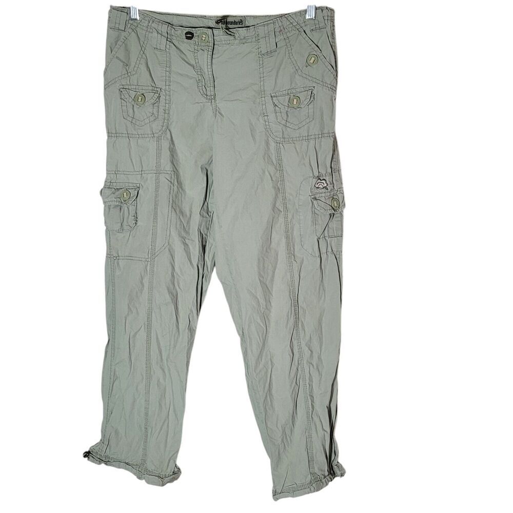 Vintage No Boundaries Y2K Low Rise Cargo Pants Juniors 13 Floral Embroidered